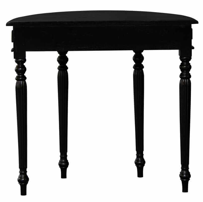 Huntley Turn Leg Half Moon Sofa Table -Black