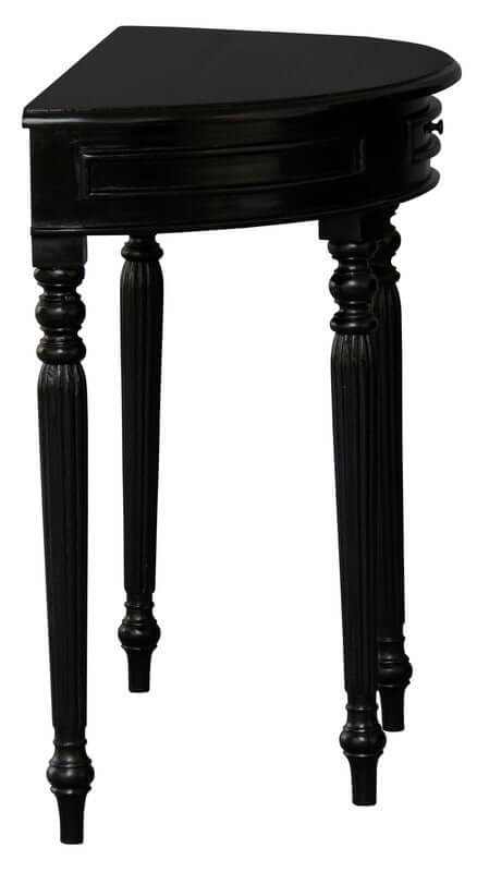 Huntley Turn Leg Half Moon Sofa Table - Black