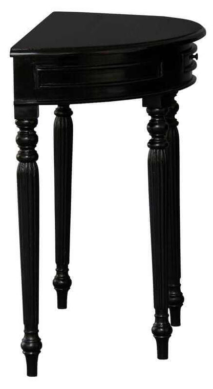 Huntley Turn Leg Half Moon Sofa Table -Black