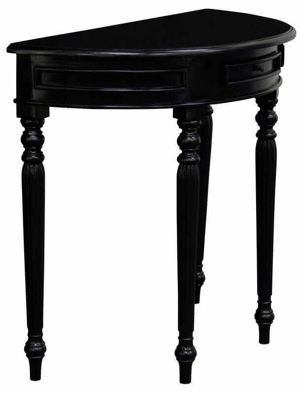 Huntley Turn Leg Half Moon Sofa Table -Black