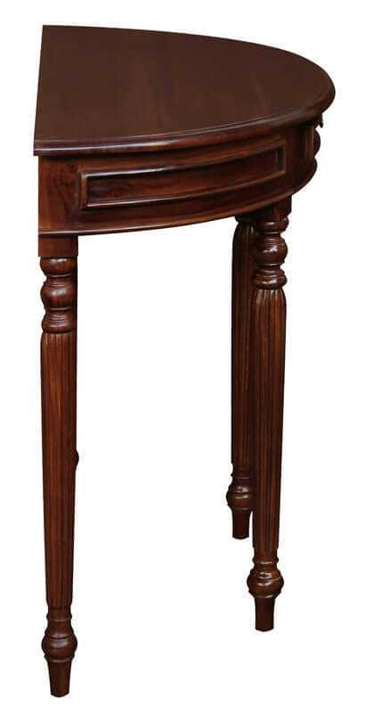 Huntley Turn Leg Half Moon Entryway Table - Mahogany