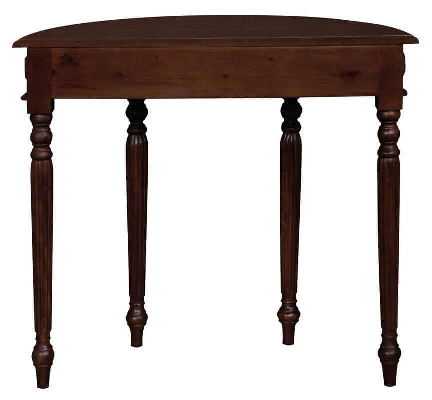 Huntley Turn Leg Half Moon Entryway Table - Mahogany
