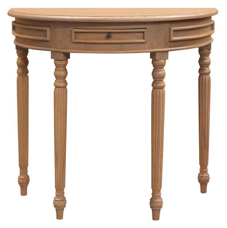 huntley turn leg half round sofa table