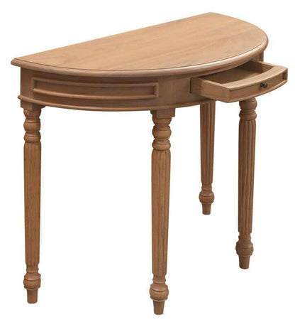 Huntley Turn Leg Half Round Sofa Table - Mahogany Natural