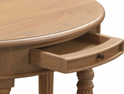 Huntley Turn Leg Half Round Sofa Table - Mahogany Natural