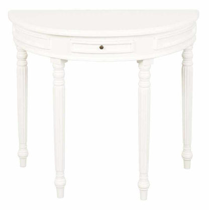 Turn Leg Half Round Entryway Table - White