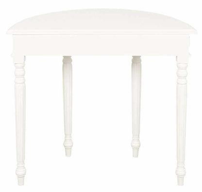 Turn Leg Half Round Entryway Table - White