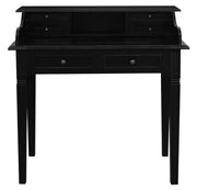 Winston 6 Drawer Solid Timber Writing Desk (Black)