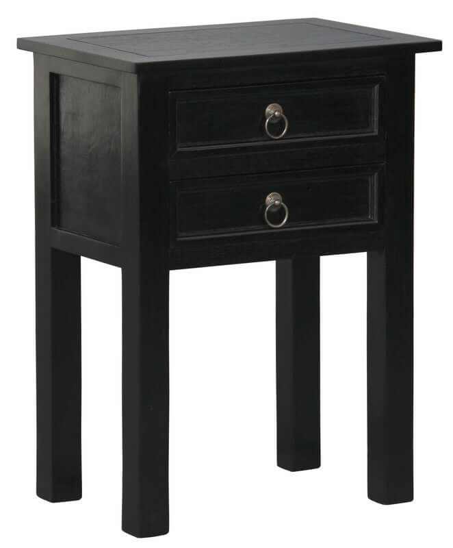 2 drawer night stand black