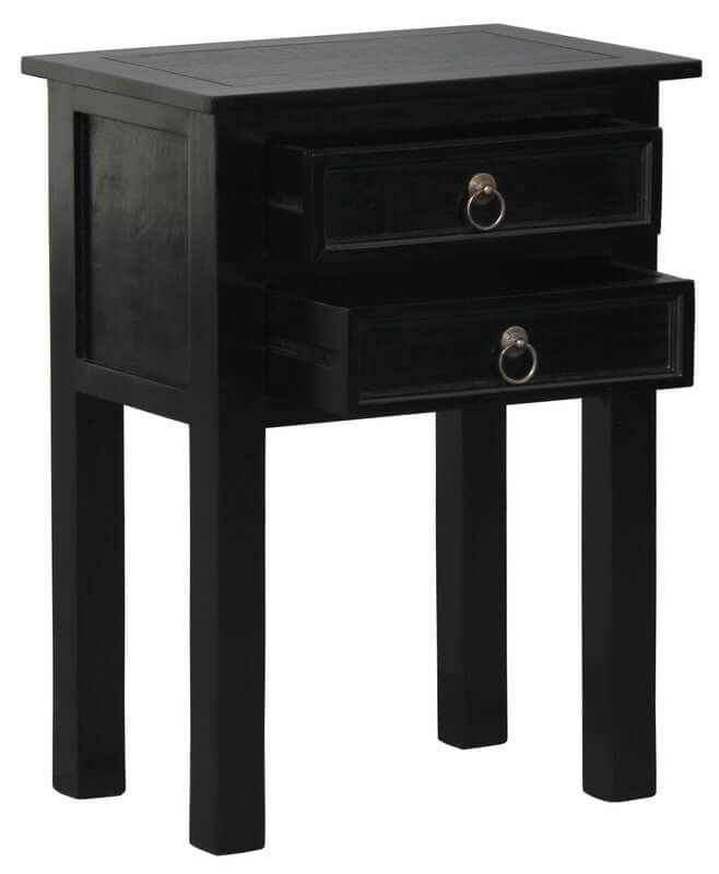 Elliot 2 Drawer Night Stand Black