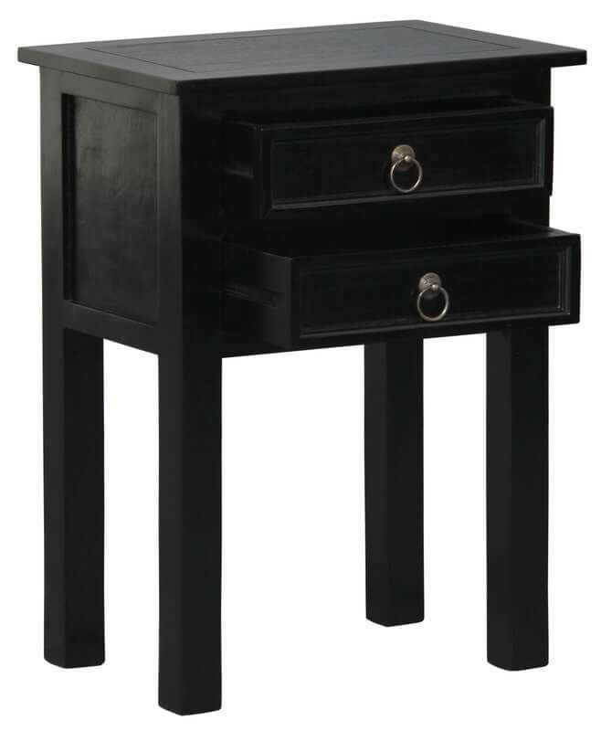 2 drawer night stand black