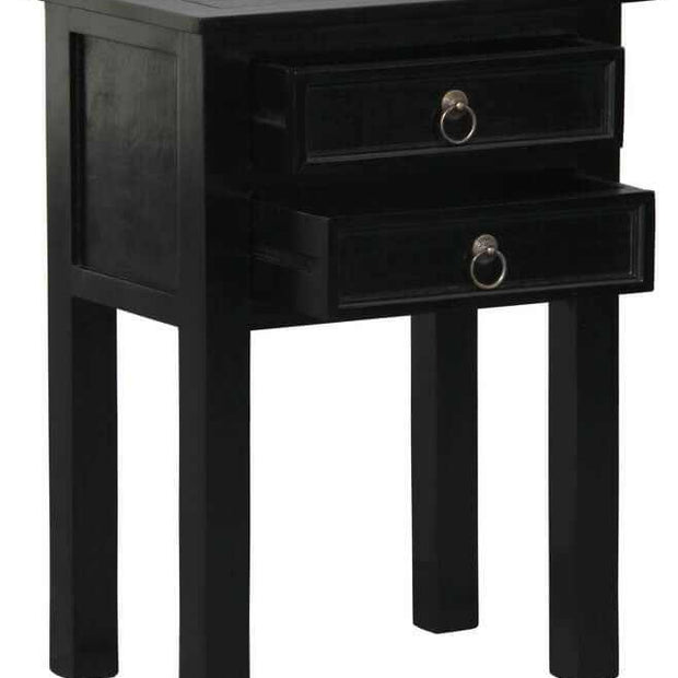 2 drawer night stand black