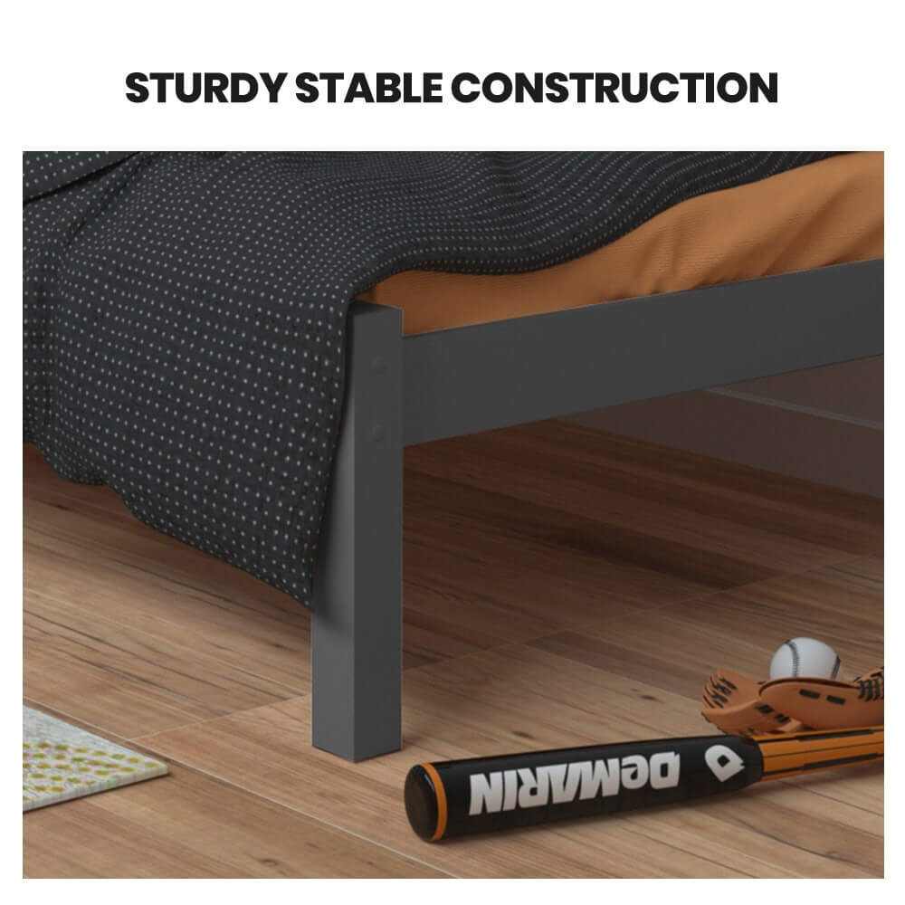 Kingston Slumber Wooden Bed King Single Size Frame - Grey