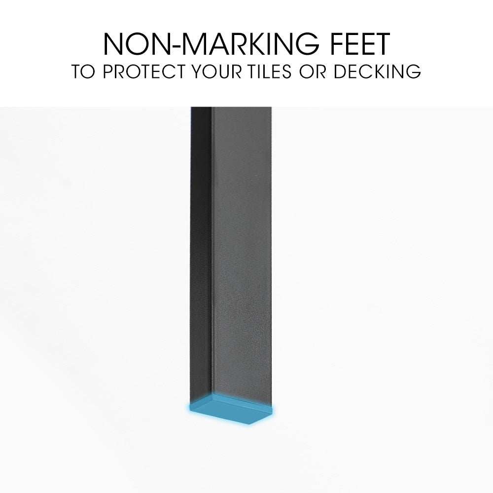 Fortia 6-Piece Outdoor Dining Chair Set with non-marking feet for tile and decking protection.