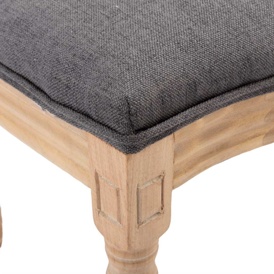 AADEN 8x Rattan Dining Chairs with Solid Wood Legs- GreyUpinteriors