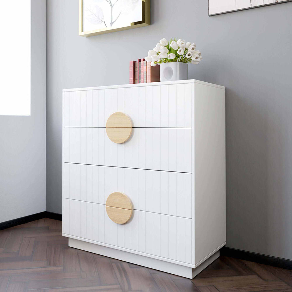 white tallboy dresser 