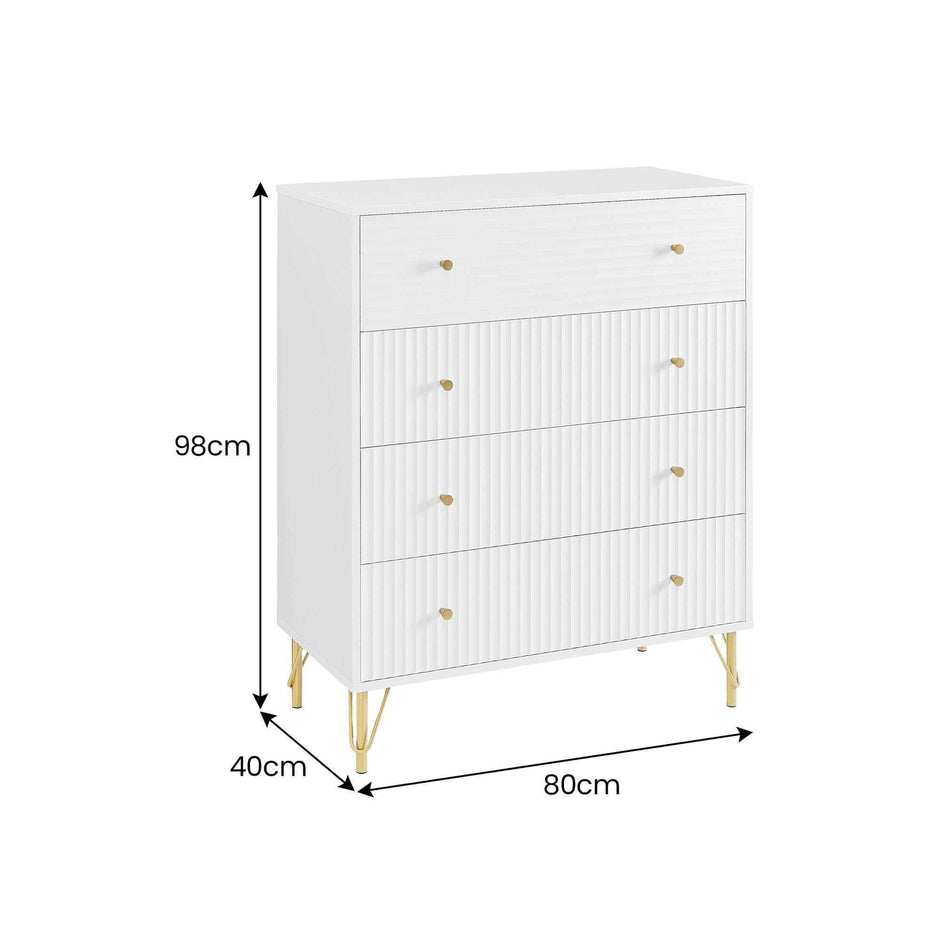 white chest of drawers