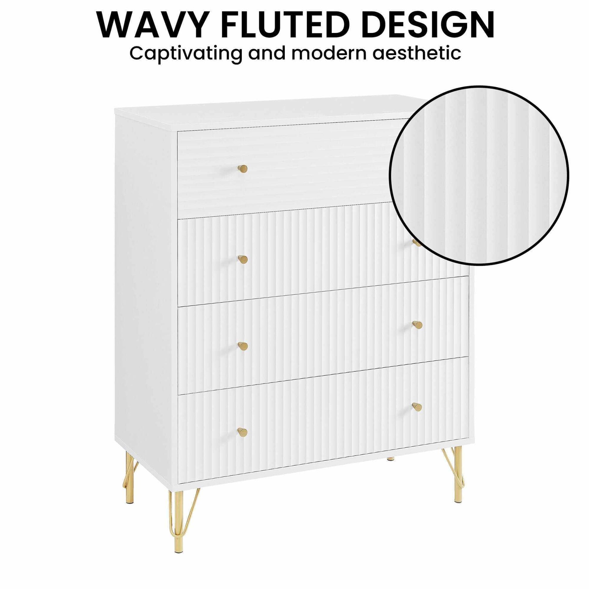 Sarantino Rocco White Chest Of Drawers