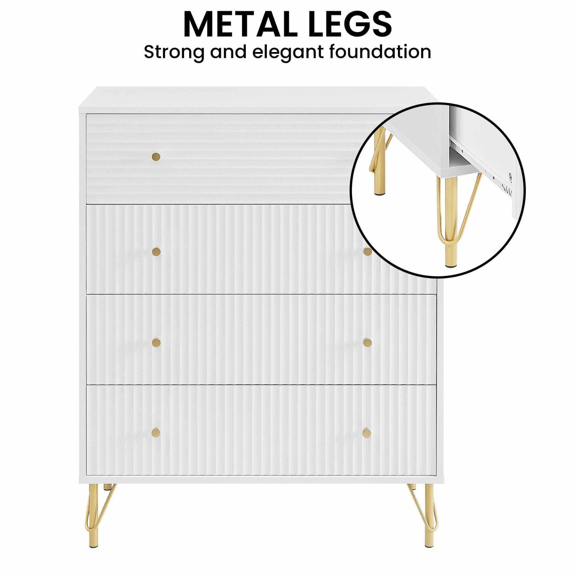 Sarantino Rocco White Chest Of Drawers