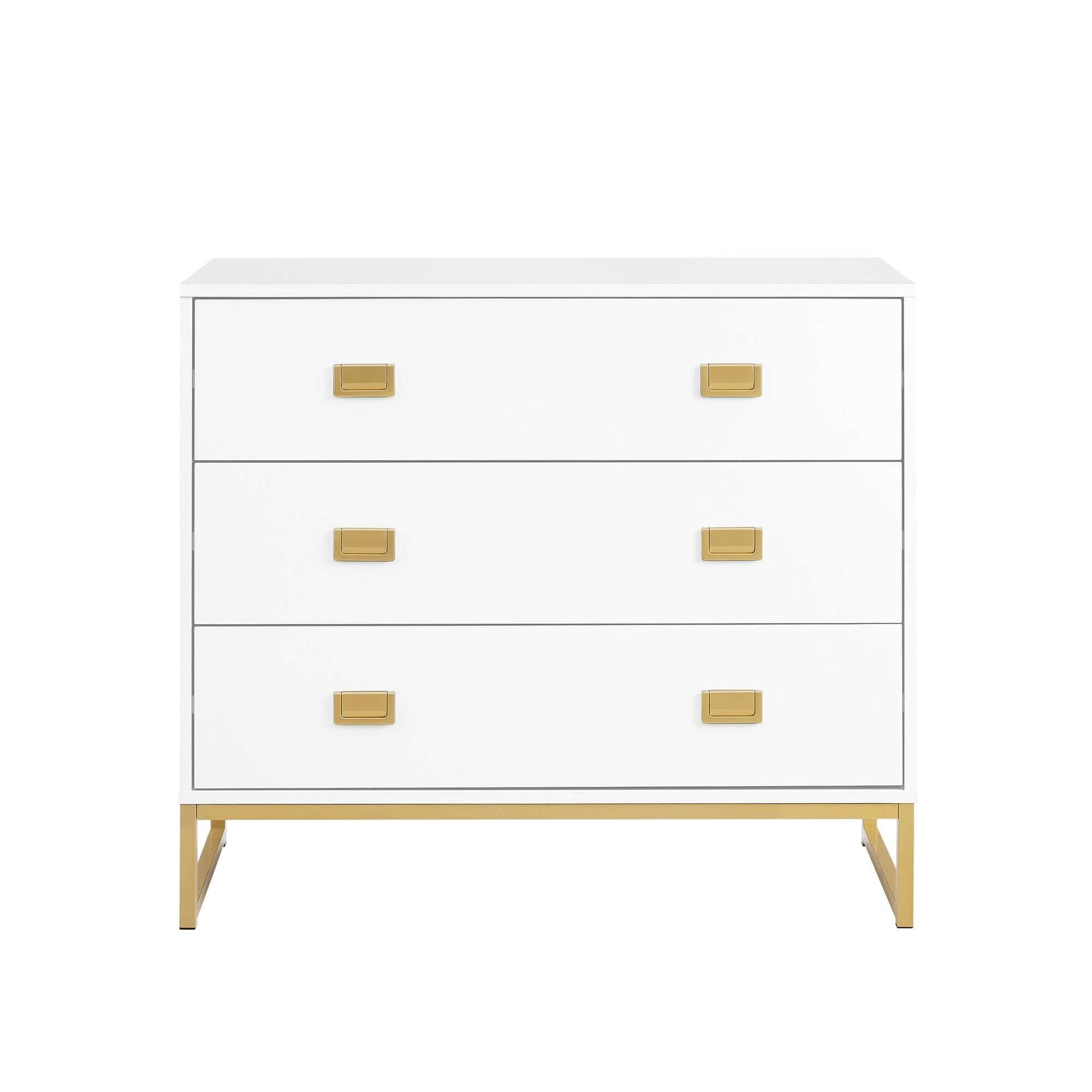 Sarantino Amara Chest Of Drawers Tallboy Dresser - White/gold