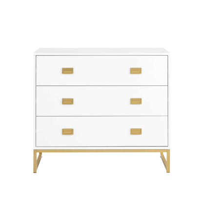 Sarantino Amara Chest Of Drawers Tallboy Dresser - White/gold