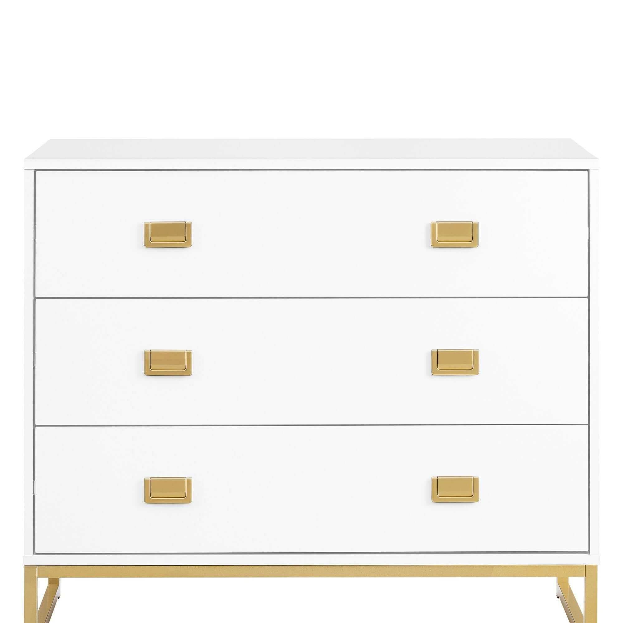 Sarantino Amara Chest Of Drawers Tallboy Dresser - White/gold