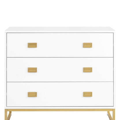 Sarantino Amara Chest Of Drawers Tallboy Dresser - White/gold