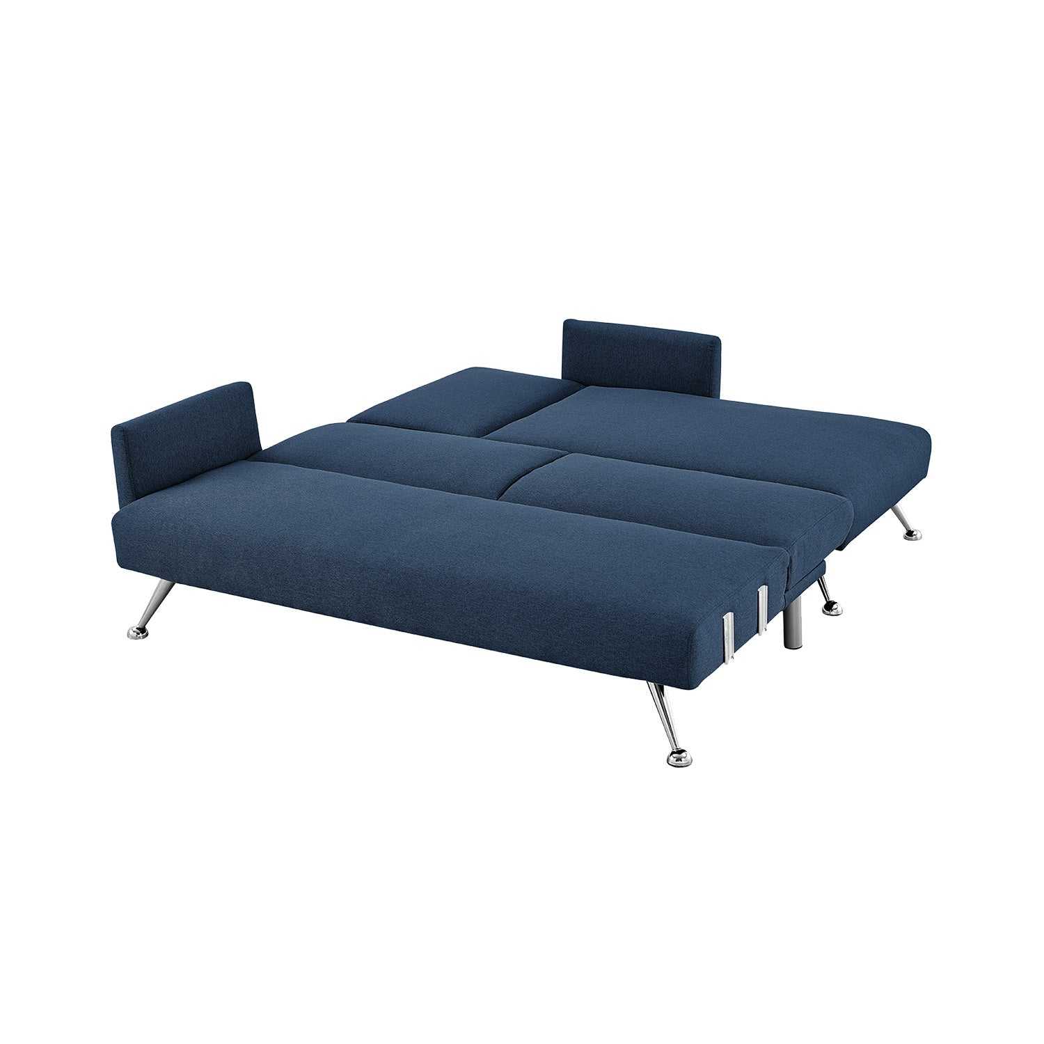 Blue Sarantino Mia 3-Seater Sofa Bed with Chaise and Pillows