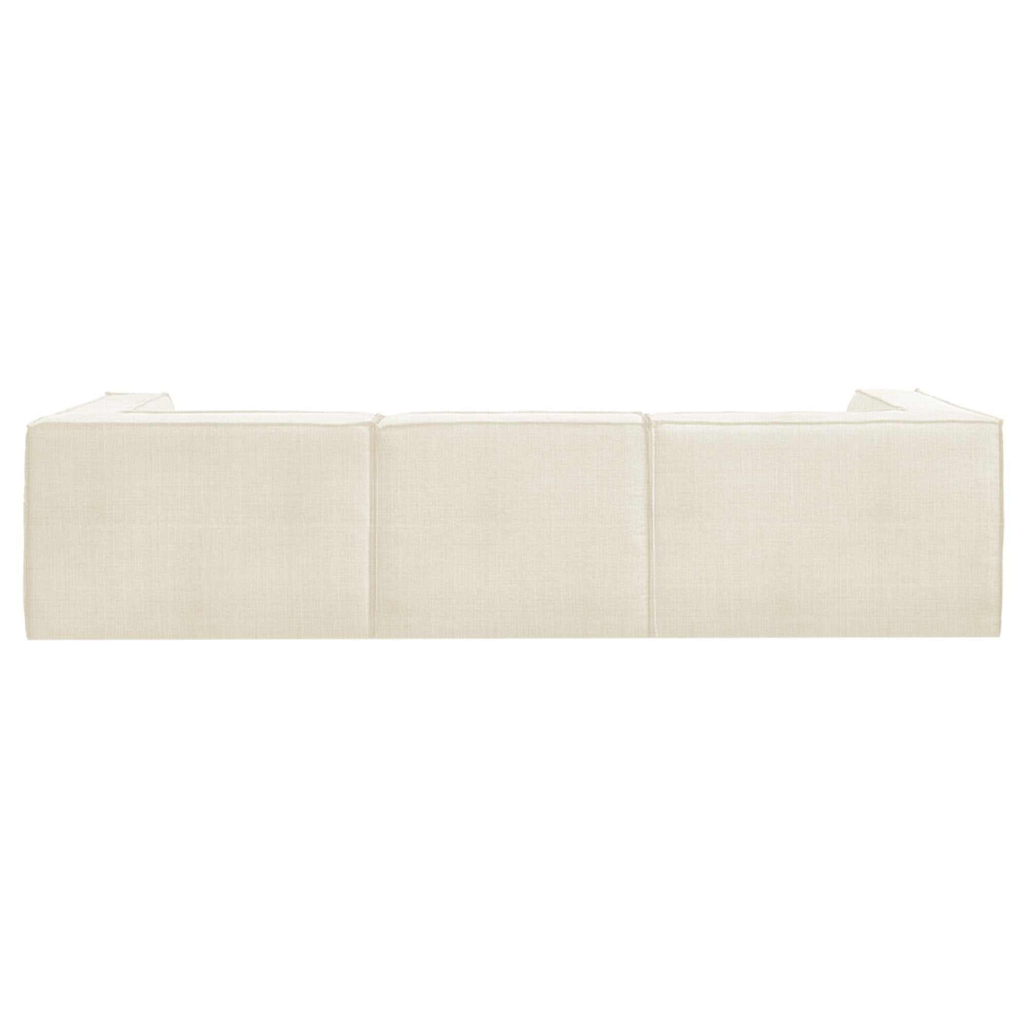 Sarantino Novi 3-Seater Modular Sofa with Ottoman in Cream Non-Slip Bottom Lounge