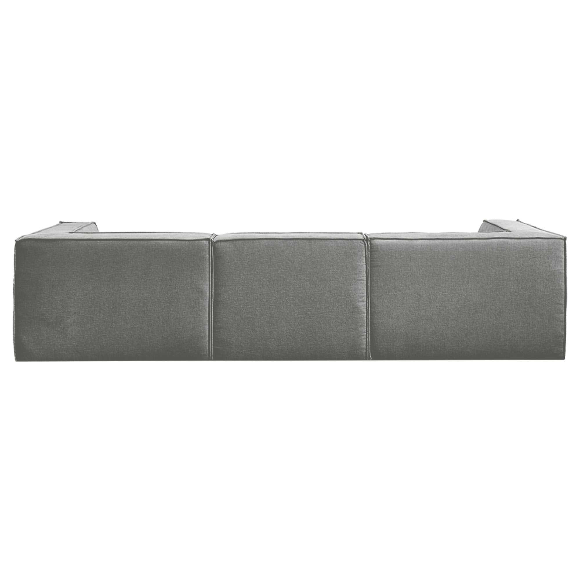Sarantino Novi 3-Seater Modular Sofa with Ottoman in Grey Non-Slip Bottom Lounge