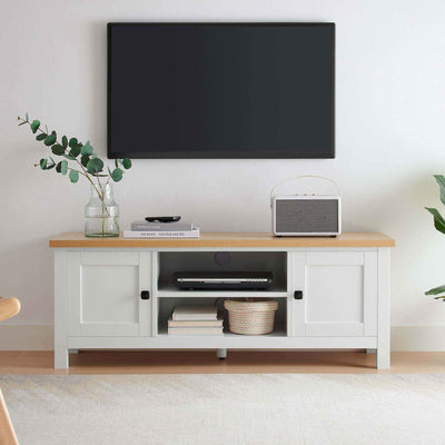 Sarantino Gio White Natural TV Stand