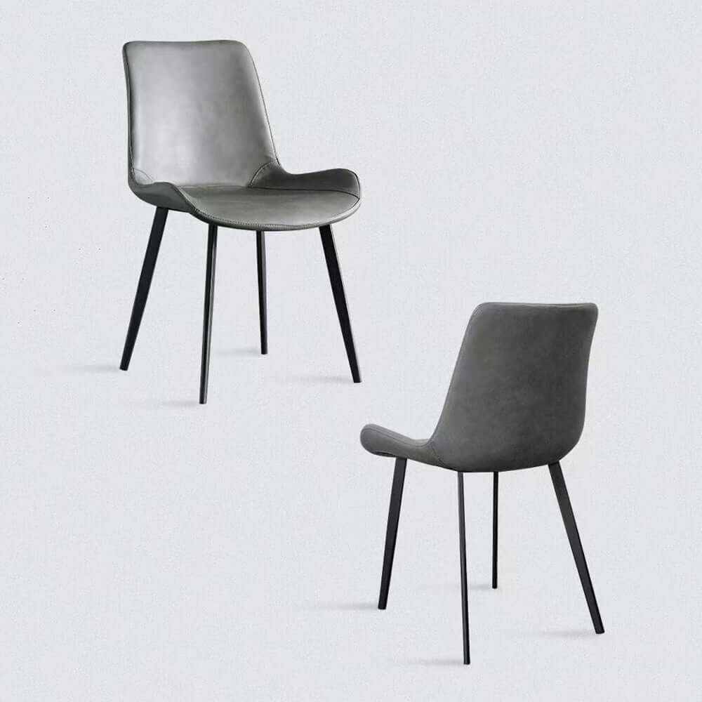 Elegant Cafe Kitchen Dining Chairs x 2 Grey