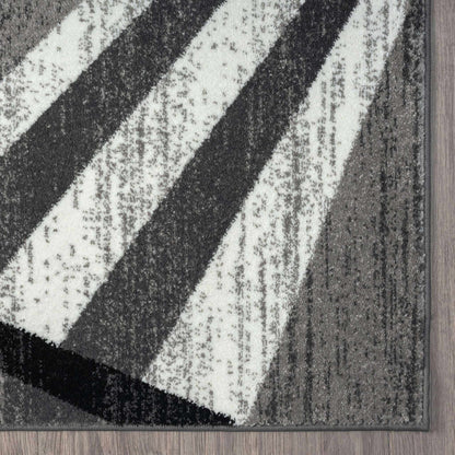 Adore Geometric Textural Rug on Discount - Grey - 200x200