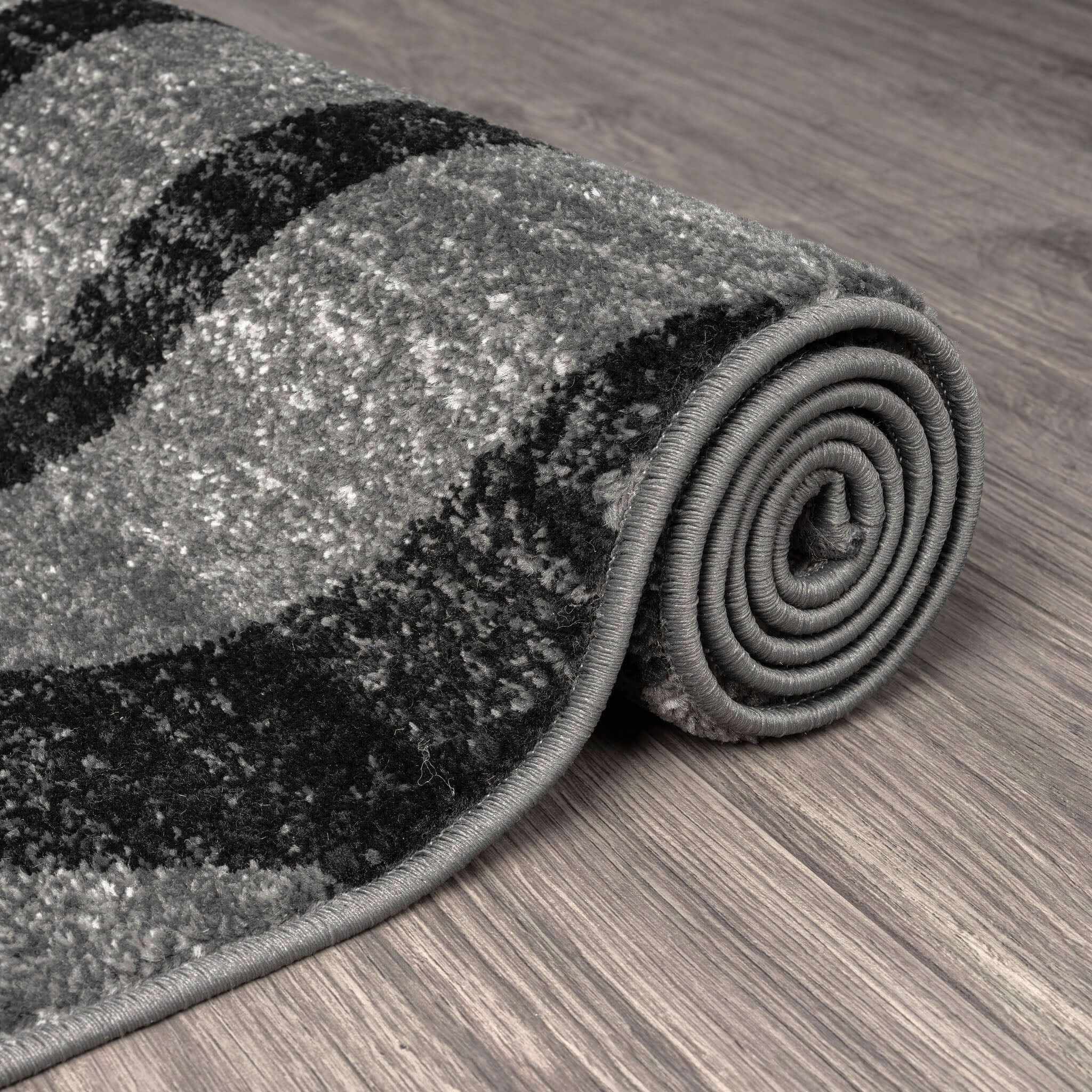 Adore Geometric Textural Rug on Discount - Grey - 200x200