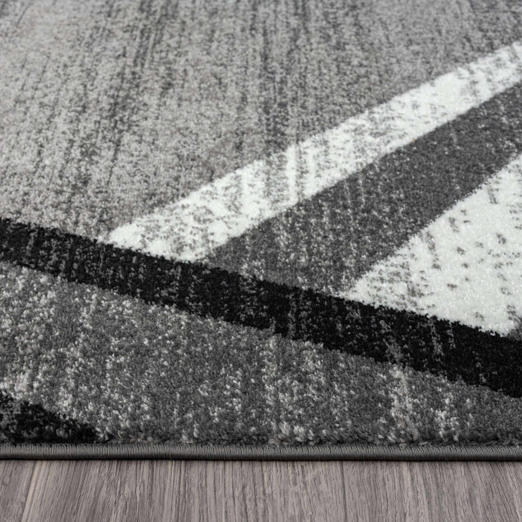 Adore Geometric Textural Rug on Discount - Grey - 200x200