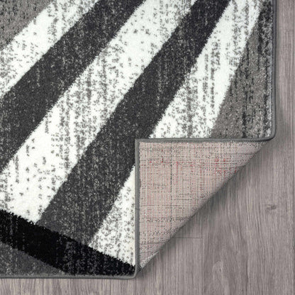 Adore Geometric Textural Rug on Discount - Grey - 200x200