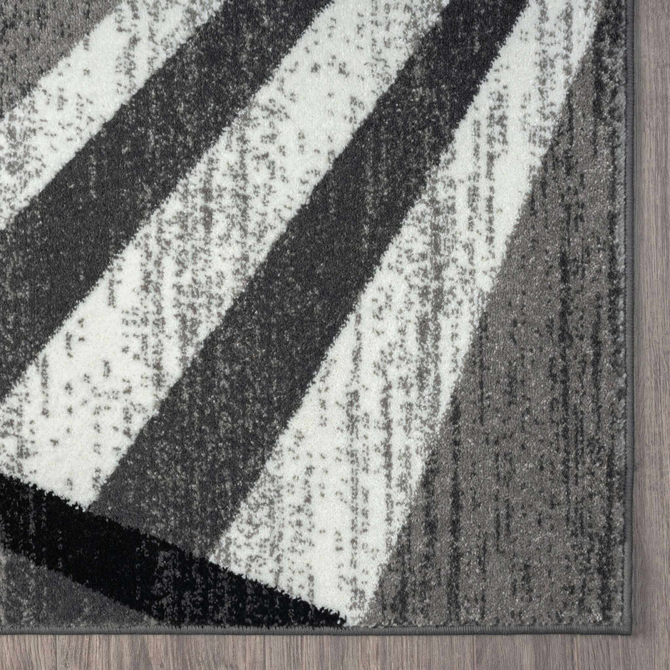 Adore Geometric Textural Rug - Grey - 200x290