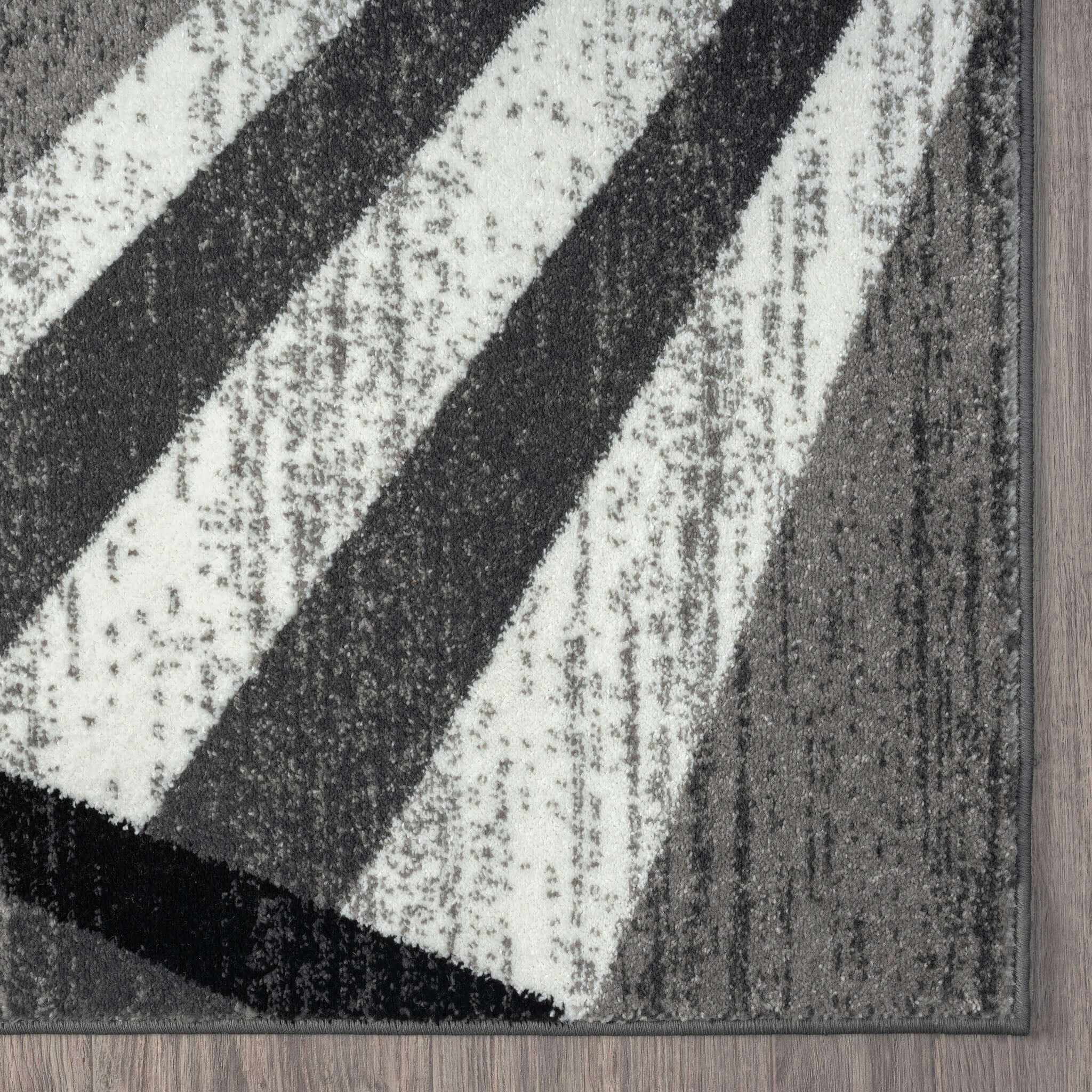 Adore Modern Pattern Geometric Textural Rug - Grey - 240x330