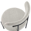 white boucle dining chair