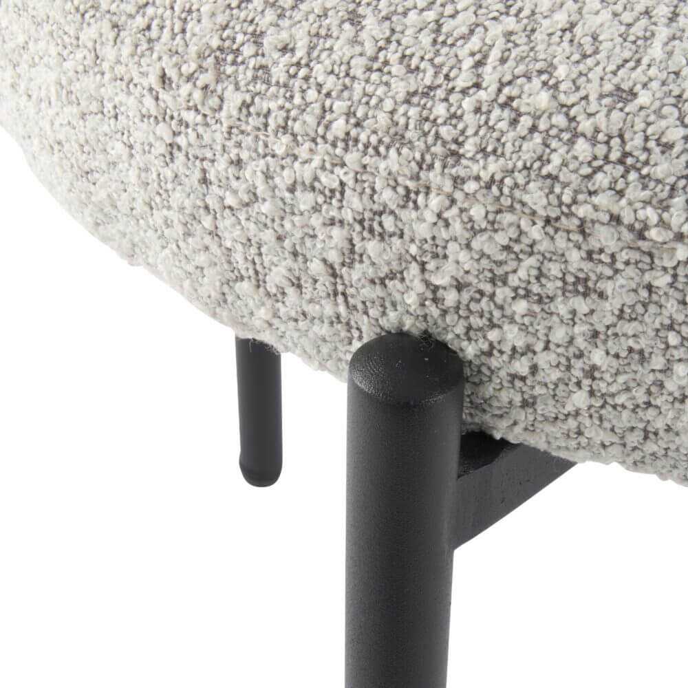 white boucle dining chair