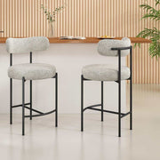 Mila Boucle White Counter Stools