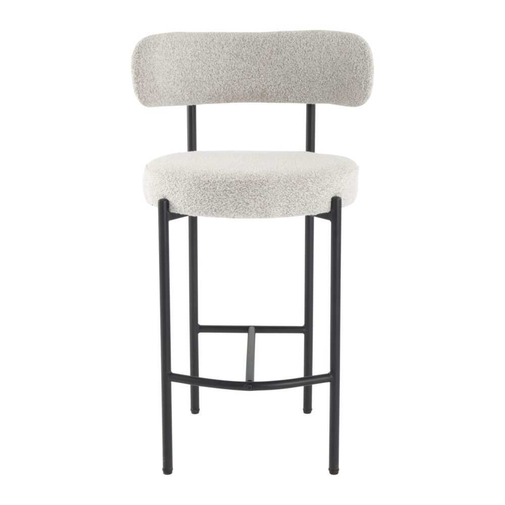 Mila Boucle White Counter Stools
