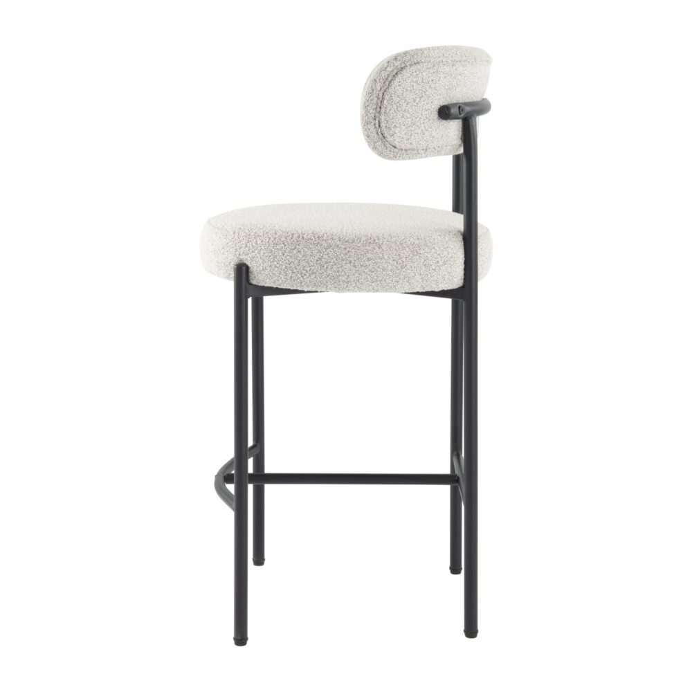 Mila Boucle White Counter Stools