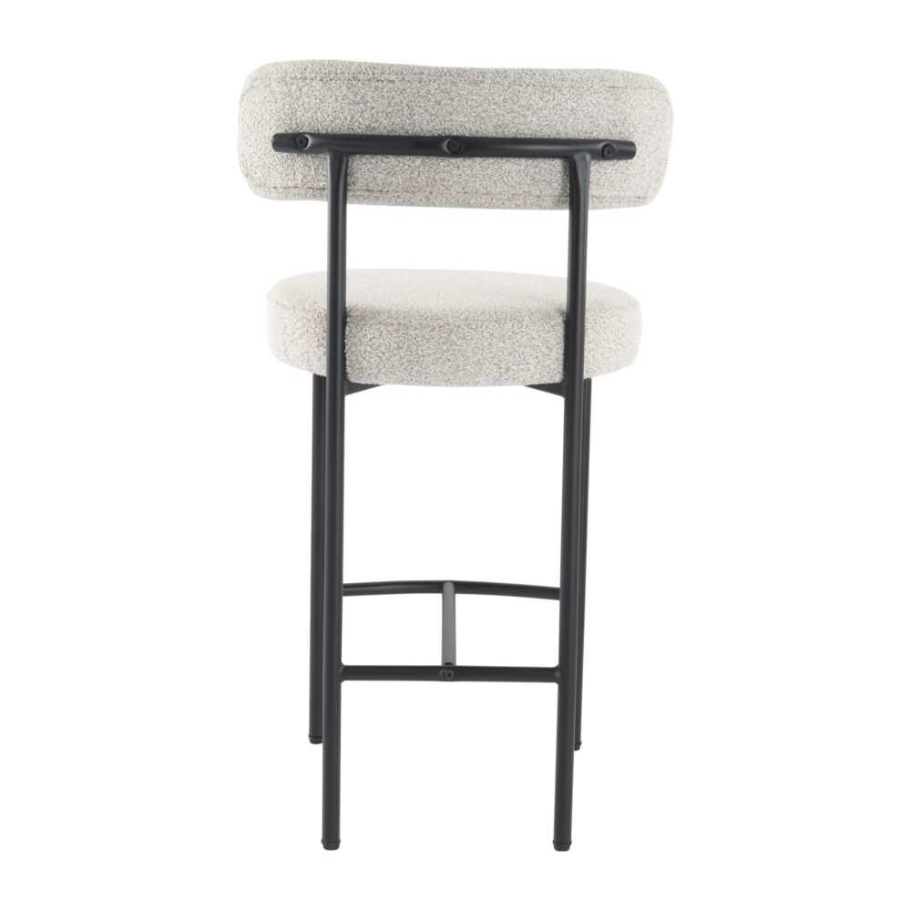Mila Boucle White Counter Stools