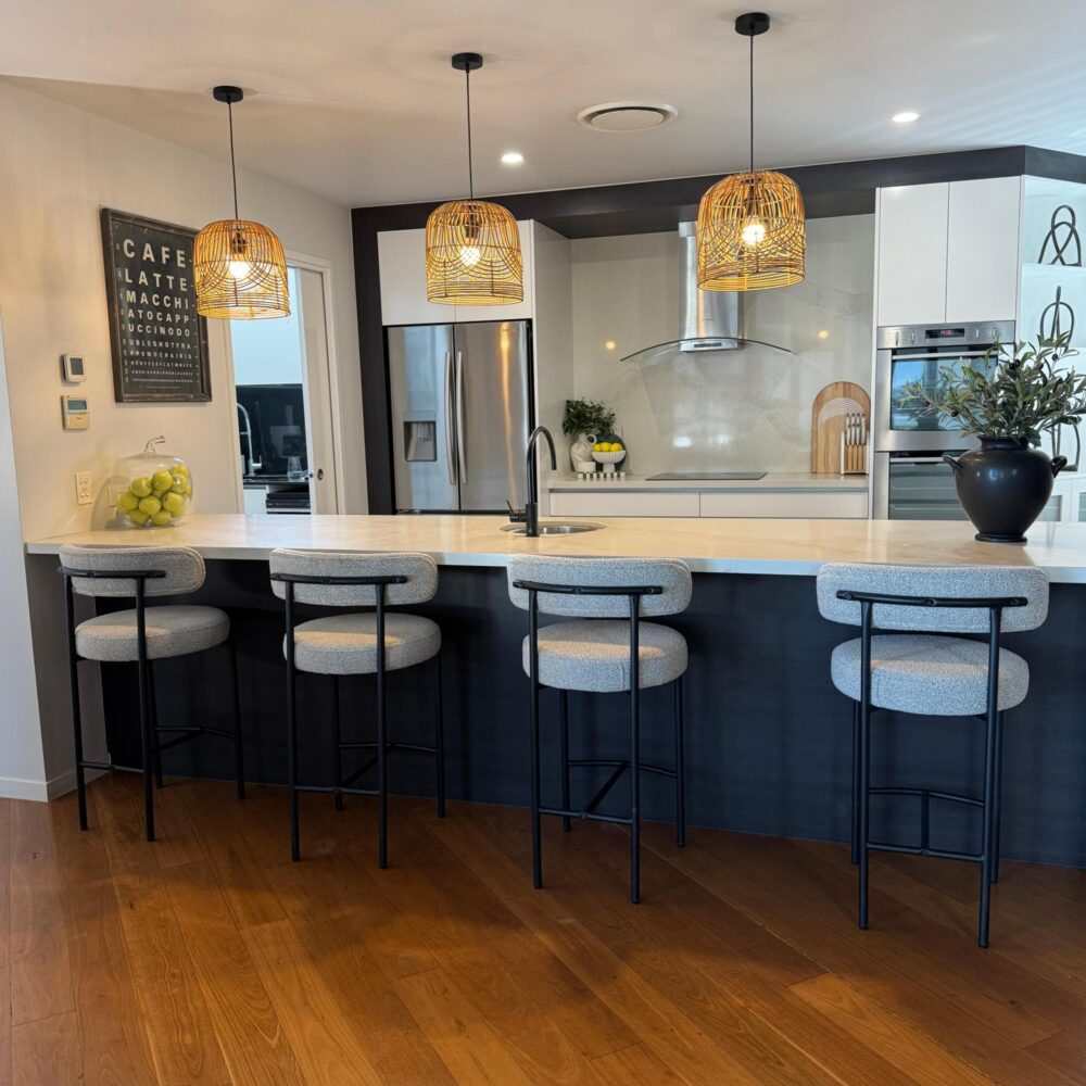 Mila Boucle White Counter Stools