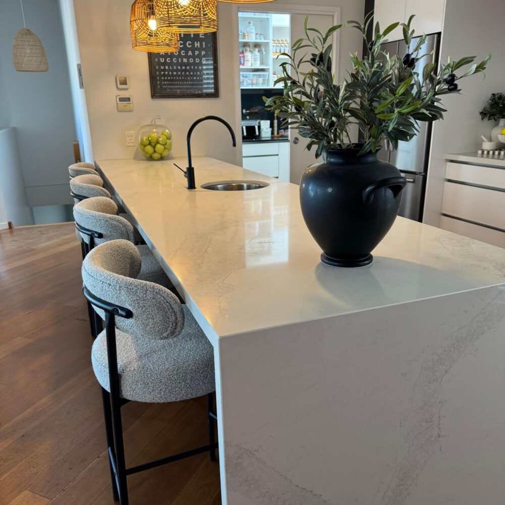 Mila Boucle White Counter Stools
