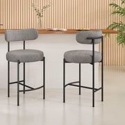 Elsa Contemporary Counter Stools Grey Boucle