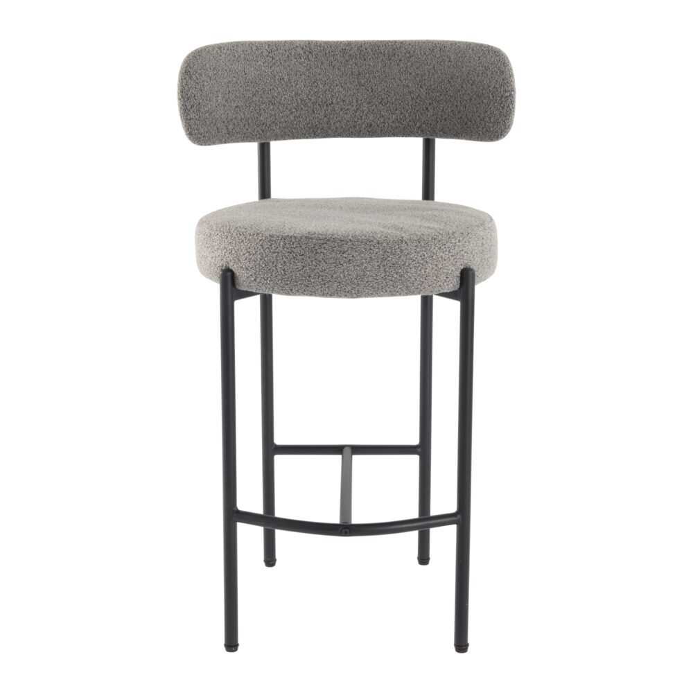 Elsa Contemporary Counter Stools Grey Boucle