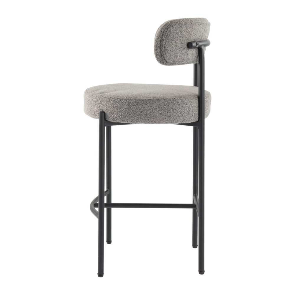 Elsa Contemporary Counter Stools Grey Boucle