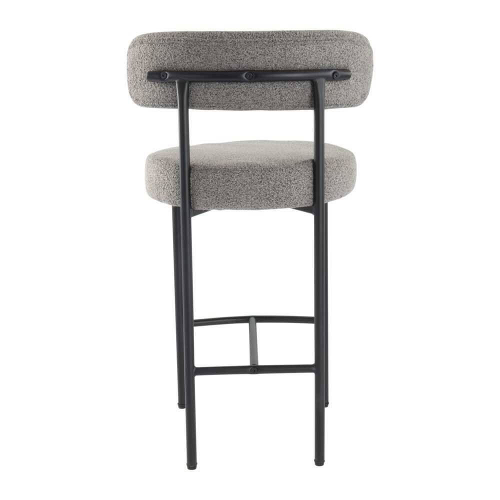 Elsa Contemporary Counter Stools Grey Boucle